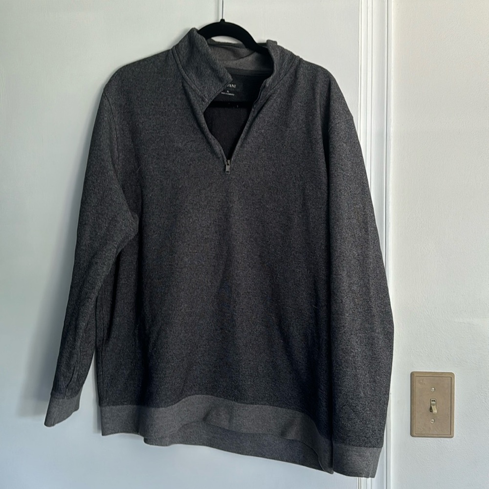 Alfani Quarter Zip Gray Sweatshirt Sweater